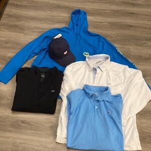 Mens Lot of  5 Vineyard Vines XL Tops and NWT Hat